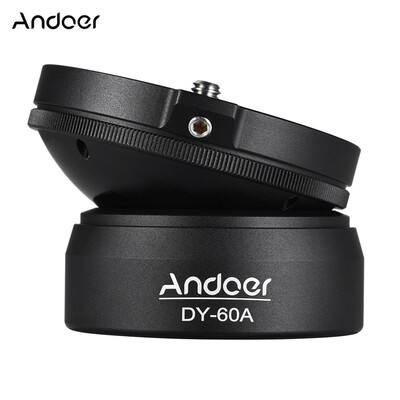 

Andoer DY-60A Aluminum Alloy Tripod Leveling Base Panorama Photography Ball Head 15° Inclination with 14" screw Bubble Level for