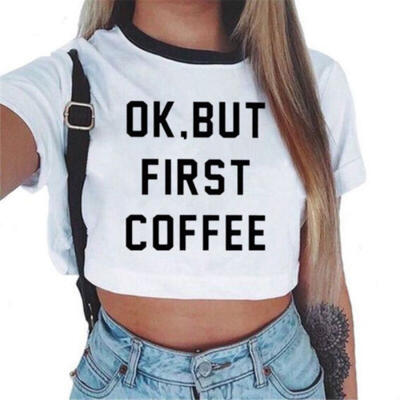 

Fashion WomenGirl Summer Letter Print Casual T-shirt Short Sleeve Tops Blouse