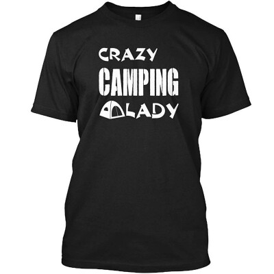 

Crazy Camping Lady Tshirt - Hanes Tagless Tee