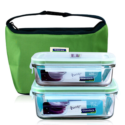 

Three light clouds glasslock South Korea imports tempered glass lunch boxes microwave bowl fresh box sealed lunch box two sets GL12-B