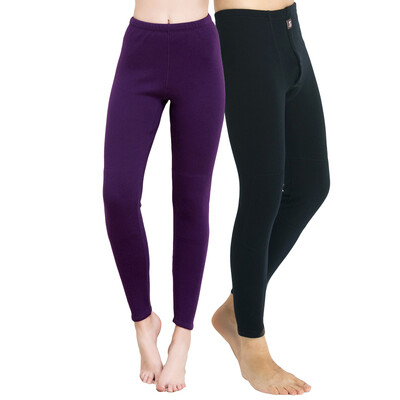

Little nurse thermal underwear men&women thickening plus velvet one piece high waist long pants warm pants ZTK002 thick knee pads female - Roland purple  170100