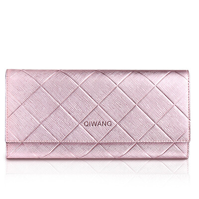 

Flag king (QIWANG) wallet women's long wallet wallet Korean version of Ms. Lingge clutch 8688 pretty powder
