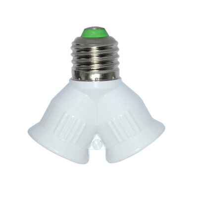 

1PC Fireproof E27 To 2 E27 LED Bulbs Socket Adapter Lamp Holder Converter