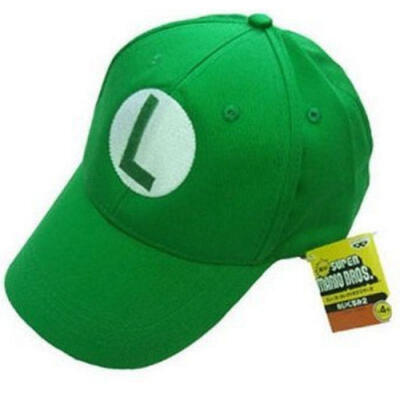 

NEW Super Mario Bros Anime Cosplay Kids Adout Hat Luigi L Cap