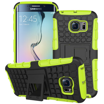 

Fivice Samsung S6 Edge Case TPU anti-fall tire pattern back clip bracket phone case