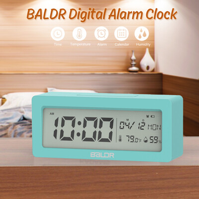 

BALDR Digital Alarm Clock Digital Cooking Timer with Time Date Temperature Display Snooze