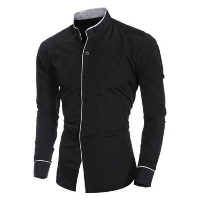

UK Luxury Stylish Mens Slim Fit Casual Shirts Long Sleeve Check Dress Shirts Top