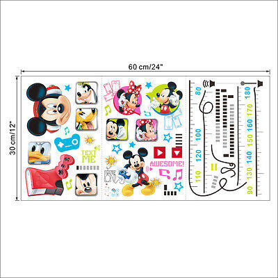 

MICKEY MOUSE Height Chart Measure Wall Sticker Decal Kids Nursery Decor Mural