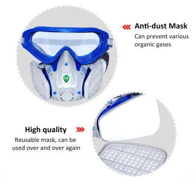 

Silicone Full Face Gas Mask Respirator Anti-particulate Anti-dust Mask Paint Chemical Pesticide Mask with Goggles