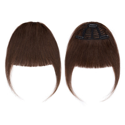 

Clips in Hair Bangs Fringe Hair Extensions Clip On Bang Topper 3D Straight Hairpieces False Short Flat Two Side