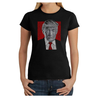 

Womens Word Art T-Shirt - Trump 2016 - Make America Great Again- LA Pop Art