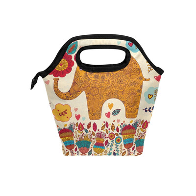 

Lunch Bag Tote Bag Elephant Bird Travel Picnic Organizer Lunch Holder Handbags Lunch Bag Box