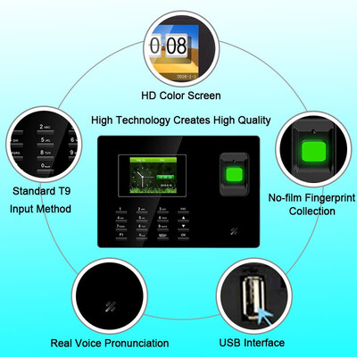 

Eesye Biometric Fingerprint Time Attendance Machine USB Fingerprint Reader Access Control Fingerprint Employee Time Clock TCP IP