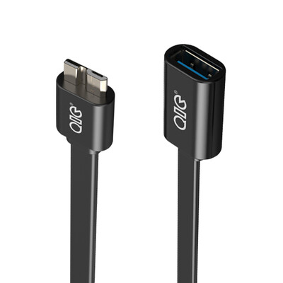 

QIC MOR3-B15 высокоскоростной USB3.0 мобильный телефон кабель для передачи данных кабель кабеля для кабеля передачи данных OTG для Samsung / просо Эндрюс и другой мобильный телефон круглый черный