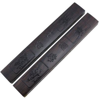 

Fen Shang wf-zc-142 Wenfangsibao town ruler Meilan bamboo chrysanthemum large black stick wood relief scale