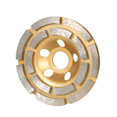 

100mm 4" Diamond 2 Row Segment Grinding Wheel Disc Bowl Shape Grinder Cup 20mm Inner Hole for Concrete Granite Masonry Stone Ceram