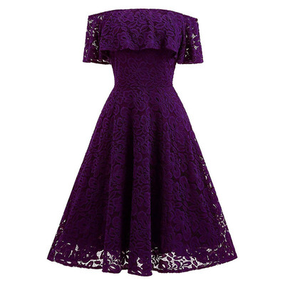 

Womens Fall Dresses Bridesmaid Lace Cocktail Party Black Dress