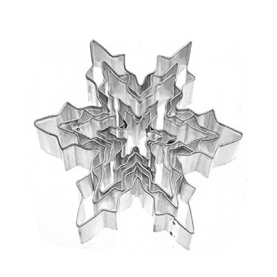 

UpperX Set of 5 Mold Snowflake Shape Cookie Cutters Stainless Steel Cakes Snowflake Fondant Molds Sugar Craft Pastry