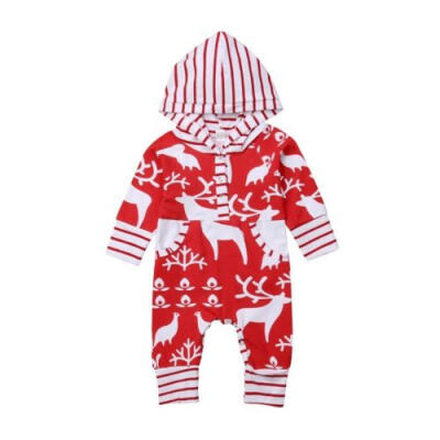 

Newborn Infant Baby Boy Girl Warm Romper Jumpsuit Hooded Bodysuit Clothes Outfit