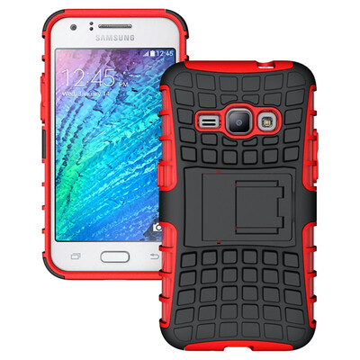 

Fivice Samsung J1 2016 Case TPU anti-fall tire pattern back clip bracket phone case