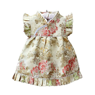

Buenos Ninos Girls Short Sleeve Cheongsam Baby Qipao Patterned Cloth Set