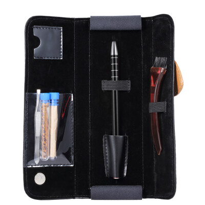 

Stainless Steel Pen Razor Set Salon Magic Engraved Pen for DIY Hair Eyebrows Beards Styling Pen Razor With Blade Tweezers PU Bag