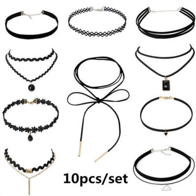 

Women Chunky Collar Statement Choker Necklace Pendant Chain Vintage Jewelry KM