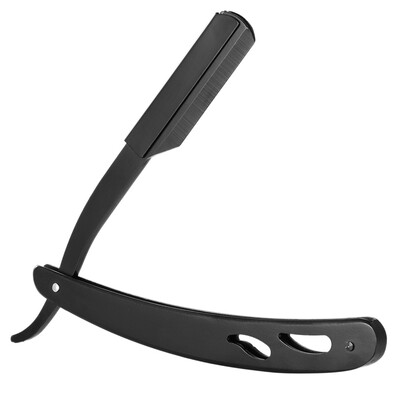 

Folding Straight Razor Stainless Steel Black Straight Edge Barber Shaving Razor Single Edge Shaving Tool Barber Tool Without Blade