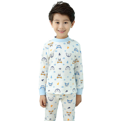 

Antarctic Nanjiren children&39s underwear boys&girls in the end of the collar Qiuqiu pants pajamas cotton wool suit lively small snowflake 110