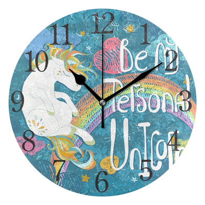 

Wall Clock Dream Unicorn Round Wall Clock Arabic Numerals Design