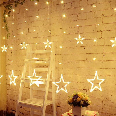 

SUPli Star Curtain Lights 8 Modes With 12 Stars 138 LEDs Waterproof Linkable Curtain String Lights String Light
