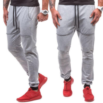 

Mens Gym Slim Fit Trousers Tracksuit Bottoms Skinny Joggers Sweat Track Pants UK