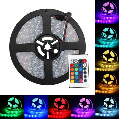

Ywxlight 5M 5050 72W Led Light Strip 24 Keys Remote Control 5A Adapter Ac 100 - 240V