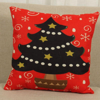 

18 Cotton Pillow Case Linen Cushion Cover Merry Christmas Home Decoration US