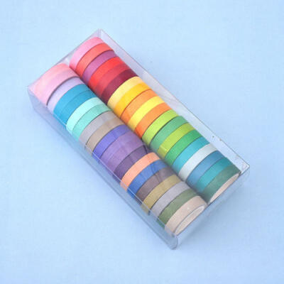 

40x Rainbow Washi Sticky Paper Masking Adhesive Decorative Tape Scrapbooking DIY