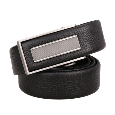 

Cow head mens belt automatic buckle leather wearing business belt mens first layer leather cowhide belt male 7523 style two elegant black