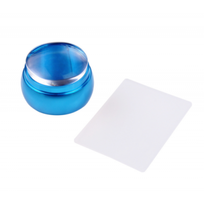 

Nail Art Clear Jelly Head Silicone Stamper Scraper Transparent Stamping Seal Set