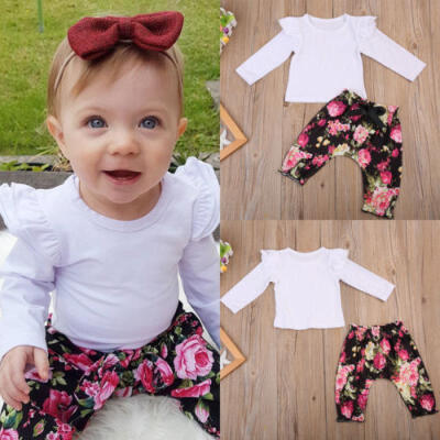 

AU Stock Newborn Baby Girls Floral Tops T-shirt Pants Legging Outfit Clothes Set