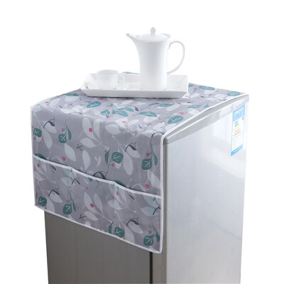 

40000 km refrigerator dust cover finishing storage bag refrigerator cover towel single double door refrigerator cover cloth washing machine dust cover towel SWJ1301 long grass