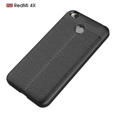 

Fivice Xiaomi Redmi 4X case Luxury leather TPU silicone anti-fall soft shell phone case