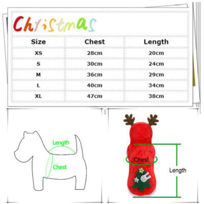 

Christmas Small Pet Clothes Dog Cat Santa Furry Coat Shirt Costume XS-XL Cute