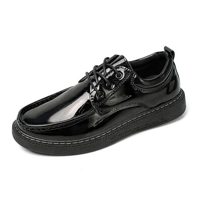 

Mens Bright leather shoes Black casual shoes