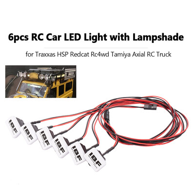 

6pcs RC Car LED Light with Lampshade Decorate for Traxxas HSP Redcat Rc4wd D90 Tamiya Axial Scx10 Hpi