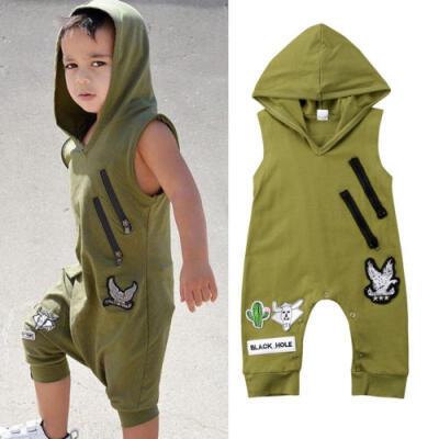 

Newborn Baby Boy Camouflage Hooded Romper Bodysuit Jumpsuit Outfits Clothes 0-2T