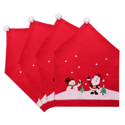 

UpperX Xmas Chair Cap Sets Santa Hat Chair Covers Red Hat Dinner Chair Protector Sets for Christmas Banquet Holiday Festival Decor