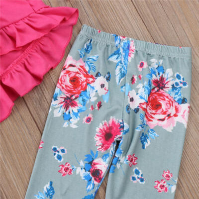 

AU Newborn Kid Baby Girls T-shirt Tops Dress Long Floral Pants Outfits Clothes