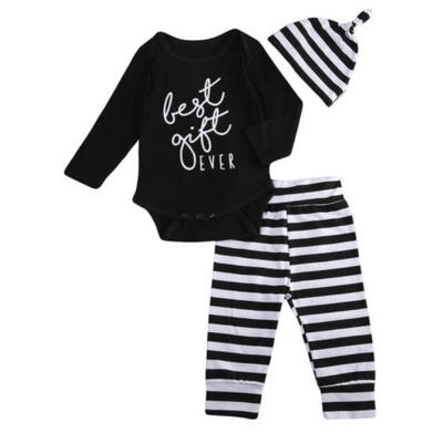 

Newborn Baby Boys Girl Top Romper Pants Hat Bodysuit Sunsuit Outfits Set Clothes
