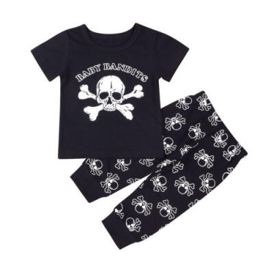 

AU Newborn Toddler Baby Boys Skull Outfits T-shirt TopsPants 2PCS Set Clothes