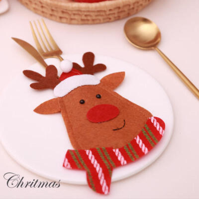 

Hot Lovely Christmas TreeHouse Santa Claus Knife And Fork Table Bag Cutlery Set