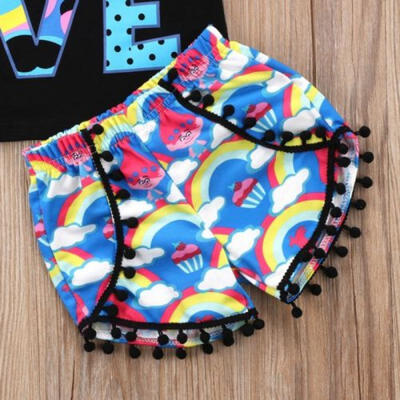 

Fashion Toddler Kids Baby Girls Tops T-shirt Shorts Outfits Clothes Set 6M-4T